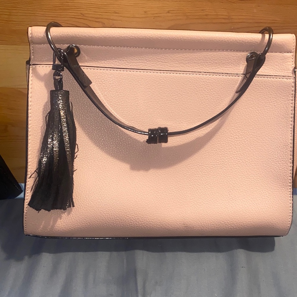 Gianni Bini Pink Satchel with Black Accents - Picture 3 of 4
